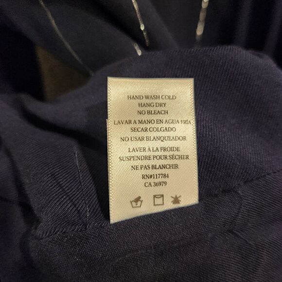 Rails Lydia Panama Stripe Long Sleeve Navy Metallic Mini Dress Size Small - Picture 5 of 8